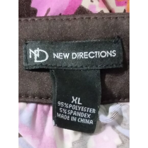 Colorful New Directions Sleeveless Floral Dress With Brown Beaded Neckline XL - Picture 6 of 6